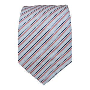 HUGO BOSS White Striped Silk Tie ITALY 60"/ 3" EC